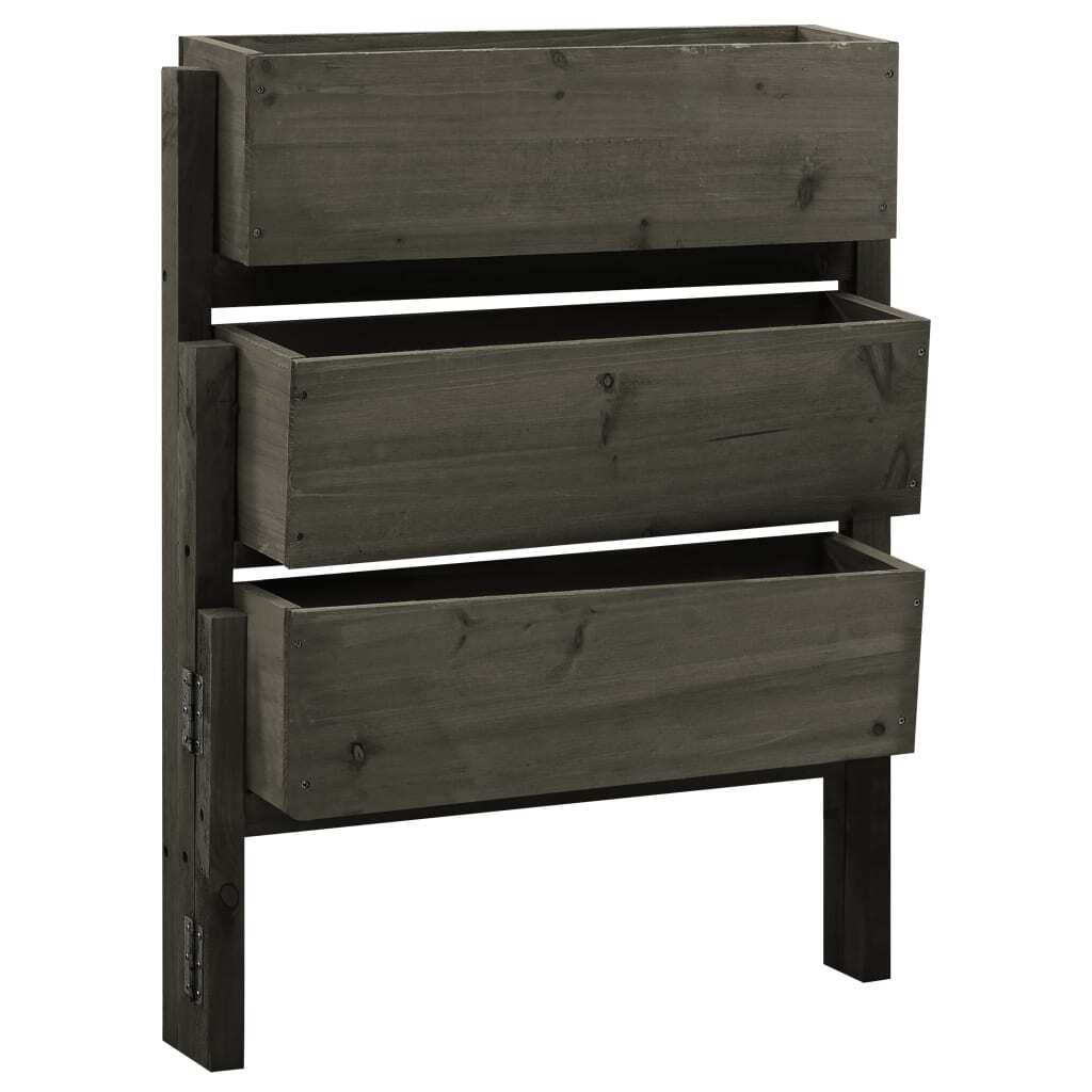 Garden Folding Planter Gray 23.6"x5.5"x29.5" Solid Firwood LuxuryLifeWay Online Store