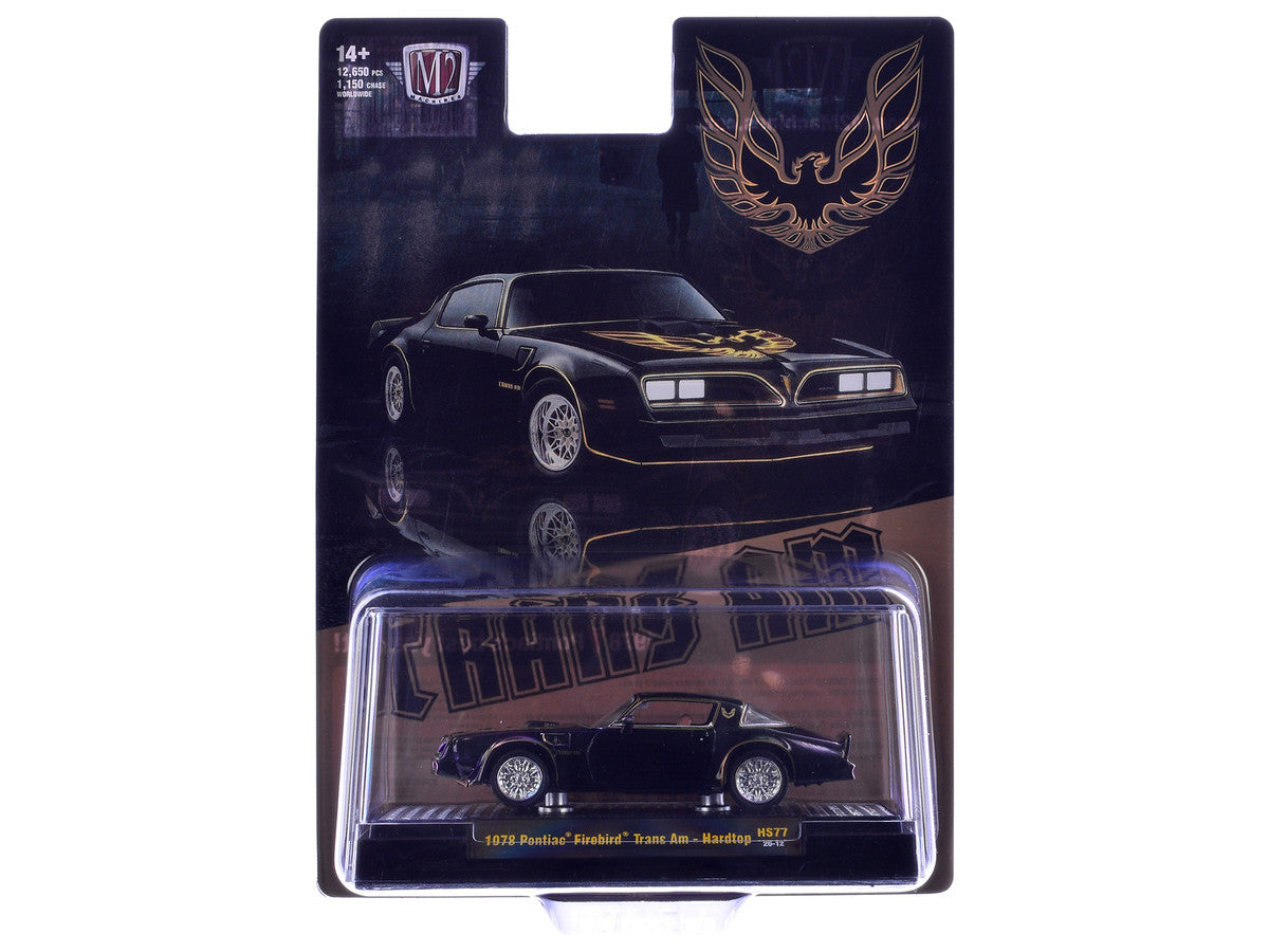 1978 Pontiac Firebird Trans Am Black with Hood Graphics Limited Edition to 12650 pieces Worldwide 1/64 Diecast Model Car by M2 Machines LuxuryLifeWay Online Store