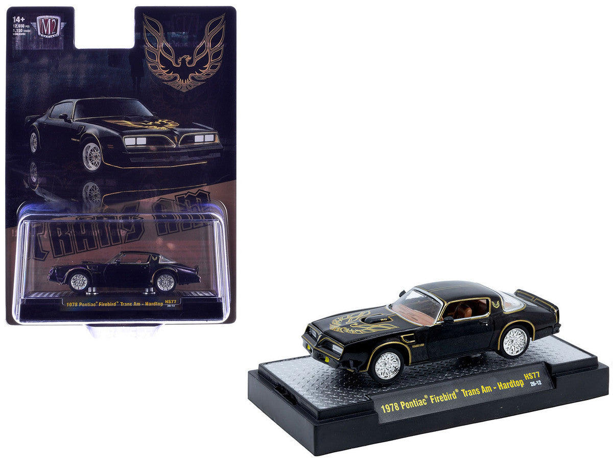 1978 Pontiac Firebird Trans Am Black with Hood Graphics Limited Edition to 12650 pieces Worldwide 1/64 Diecast Model Car by M2 Machines LuxuryLifeWay Online Store
