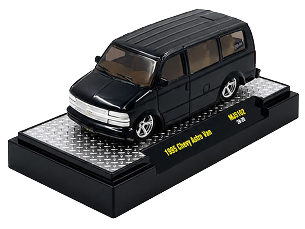 1995 Chevrolet Astro Van "Slow & Low" Black Limited Edition to 6720 pieces Worldwide 1/64 Diecast Model Car by M2 Machines LuxuryLifeWay Online Store