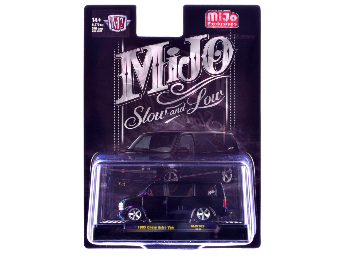 1995 Chevrolet Astro Van "Slow & Low" Black Limited Edition to 6720 pieces Worldwide 1/64 Diecast Model Car by M2 Machines LuxuryLifeWay Online Store
