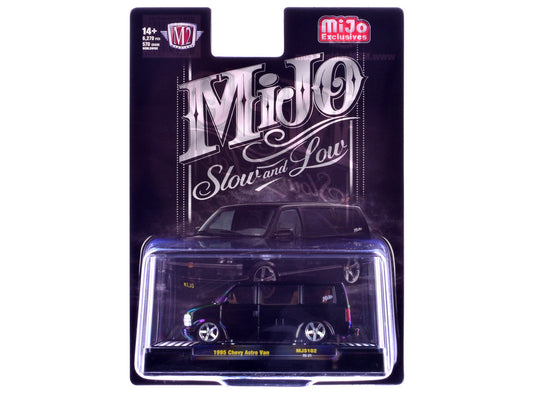 1995 Chevrolet Astro Van "Slow & Low" Black Limited Edition to 6720 pieces Worldwide 1/64 Diecast Model Car by M2 Machines LuxuryLifeWay Online Store