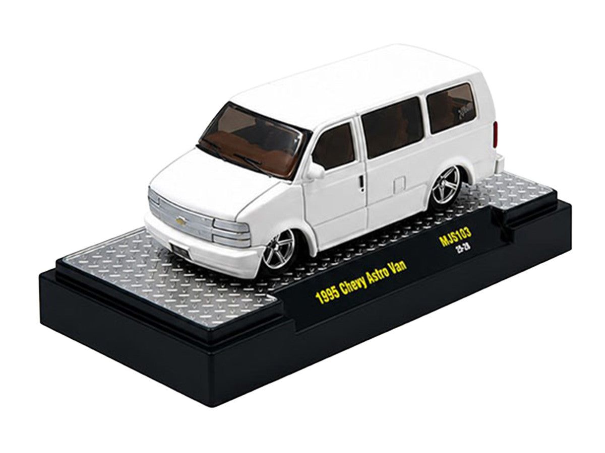 1995 Chevrolet Astro Van "Slow & Low" White Limited Edition to 6720 pieces Worldwide 1/64 Diecast Model Car by M2 Machines LuxuryLifeWay Online Store