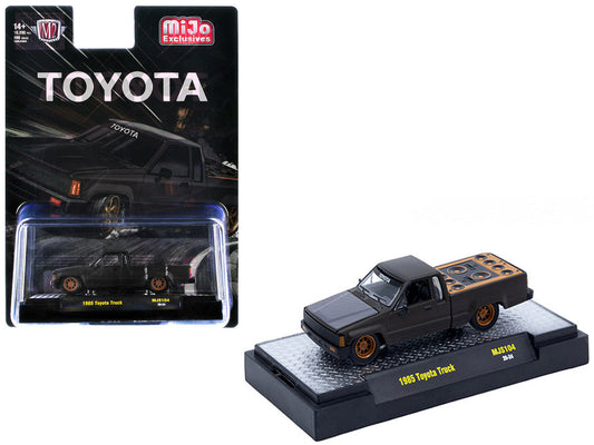 1985 Toyota SR5 Pickup Truck "Slammed Custom" Matt Gray with Carbon Hood Limited Edition to 10890 pieces Worldwide 1/64 Diecast Model Car by M2 Machines LuxuryLifeWay Online Store