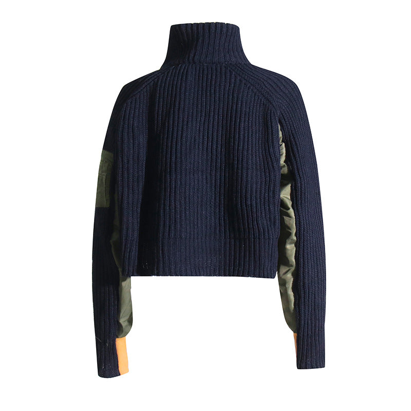 Women's Turtleneck Fashion Knitted Short Coat Best YouTube Store