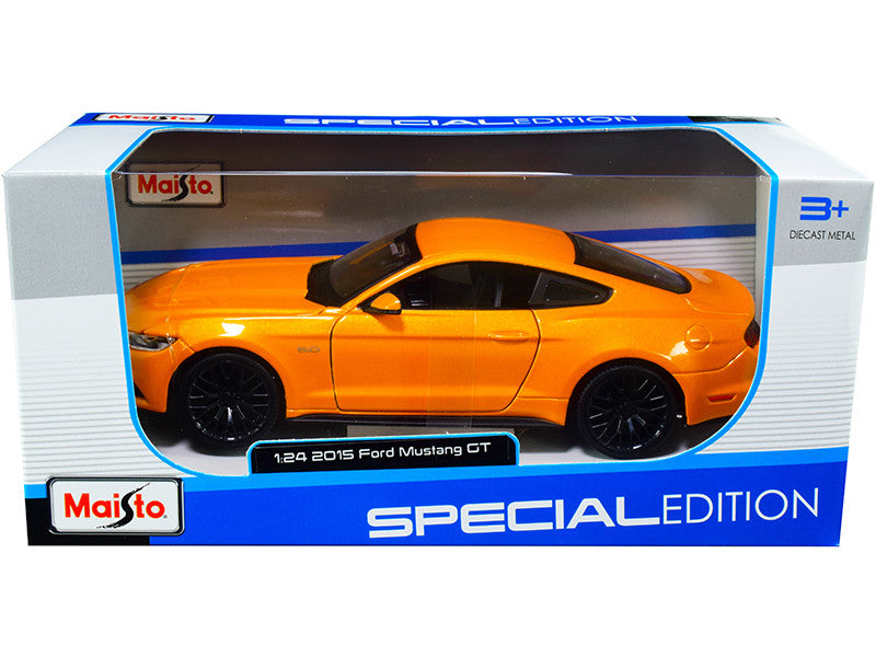 2015 Ford Mustang GT 5.0 Orange Metallic 1/24 Diecast Model Car by Maisto LuxuryLifeWay Online Store