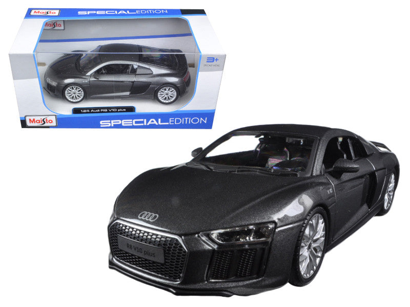 Audi R8 V10 Plus Gray Metallic "Special Edition" 1/24 Diecast Model Car by Maisto LuxuryLifeWay Online Store