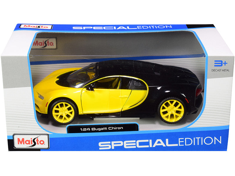 Bugatti Chiron Yellow and Black 1/24 Diecast Model Car by Maisto LuxuryLifeWay Online Store