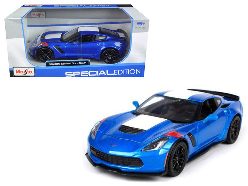 2017 Chevrolet Corvette Grand Sport Blue Metallic 1/24 Diecast Model Car by Maisto LuxuryLifeWay Online Store