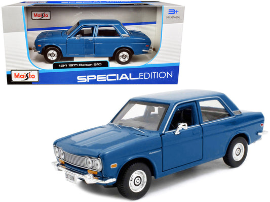 1971 Datsun 510 Blue "Special Edition" 1/24 Diecast Model Car by Maisto LuxuryLifeWay Online Store