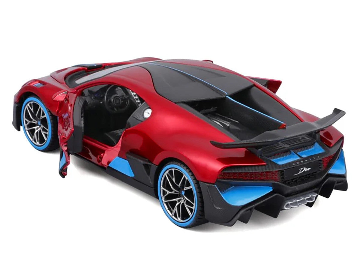 Bugatti Divo Red Metallic with Carbon and Blue Accents "Special Edition" 1/24 Diecast Model Car by Maisto LuxuryLifeWay Online Store