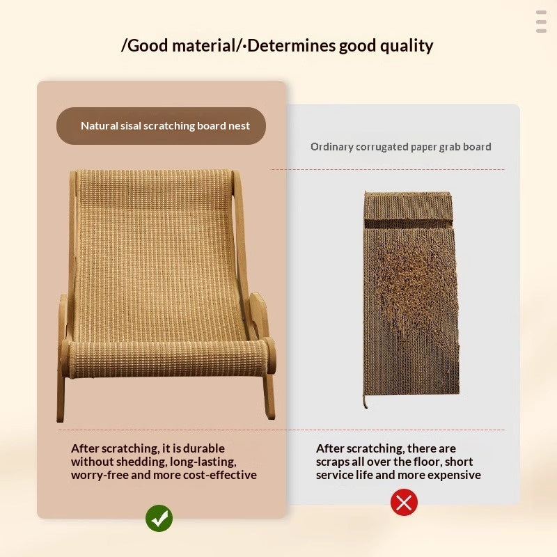 Sisal Cat Scratcher Bed Lounge, Wear-Resistant Low-Shedding Toy Pets Fashion