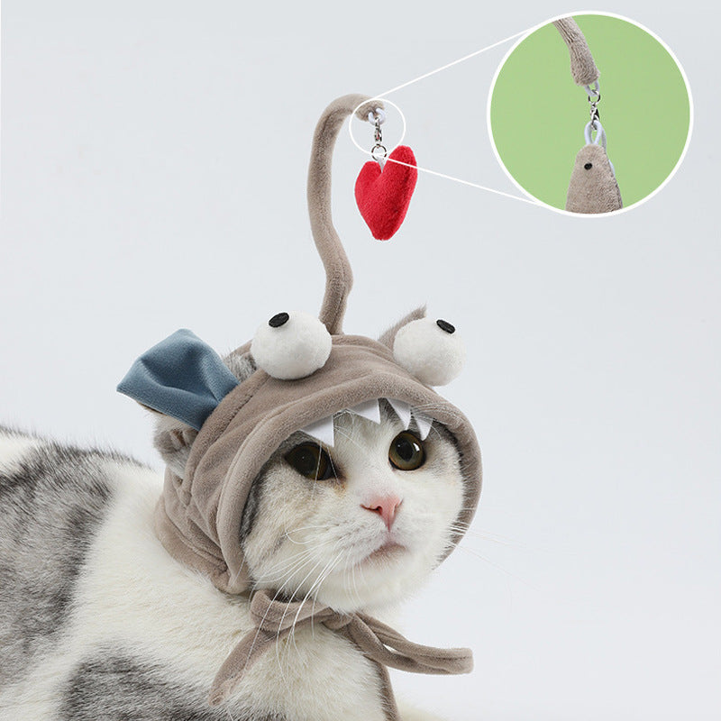 New Head Wearing Feather Funny Cat Stick Funny Cat Toy Stick Gray Big Eye Pet Toys Pet Products Pets Fashion