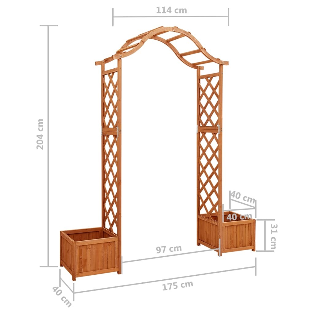 Garden Pergola with Planter Solid Firwood LuxuryLifeWay Online Store
