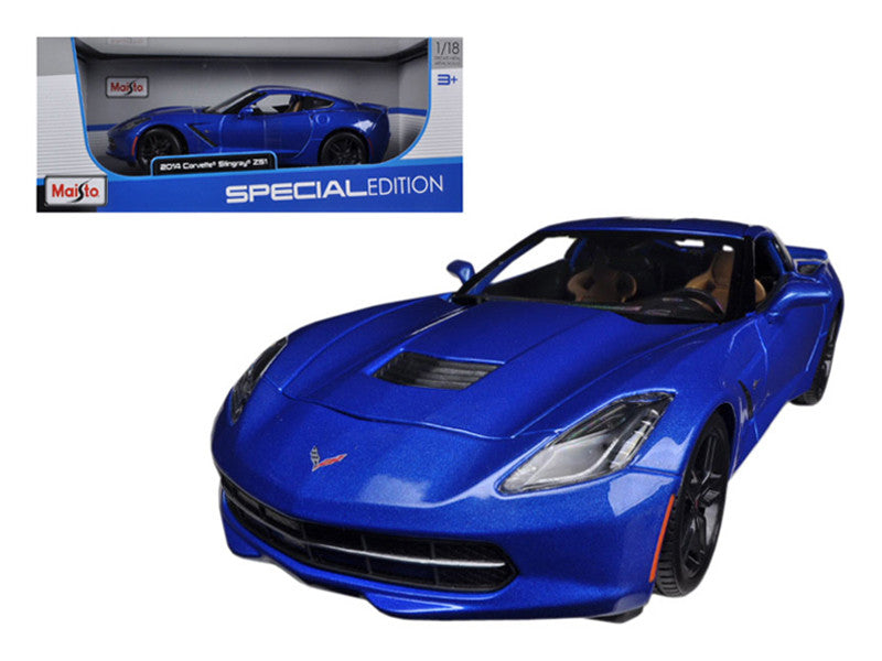 2014 Chevrolet Corvette Stingray C7 Z51 Blue Metallic 1/18 Diecast Model Car by Maisto LuxuryLifeWay Online Store
