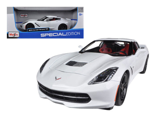 2014 Chevrolet Corvette Stingray C7 Z51 White 1/18 Diecast Model Car by Maisto LuxuryLifeWay Online Store