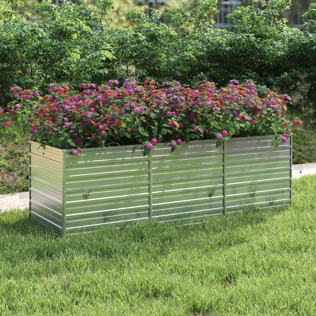 Garden Raised Bed 94.5"x31.5"x30.3" Galvanized Steel Silver LuxuryLifeWay Online Store