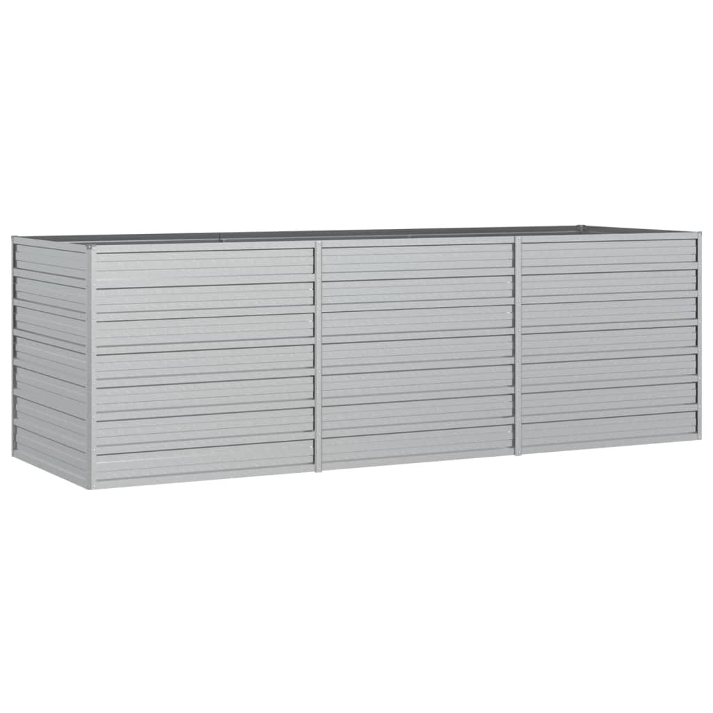 Garden Raised Bed 94.5"x31.5"x30.3" Galvanized Steel Silver LuxuryLifeWay Online Store