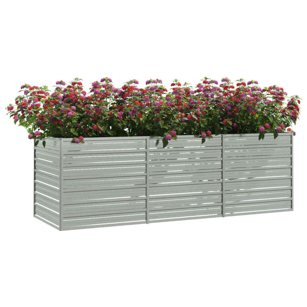Garden Raised Bed 94.5"x31.5"x30.3" Galvanized Steel Silver LuxuryLifeWay Online Store