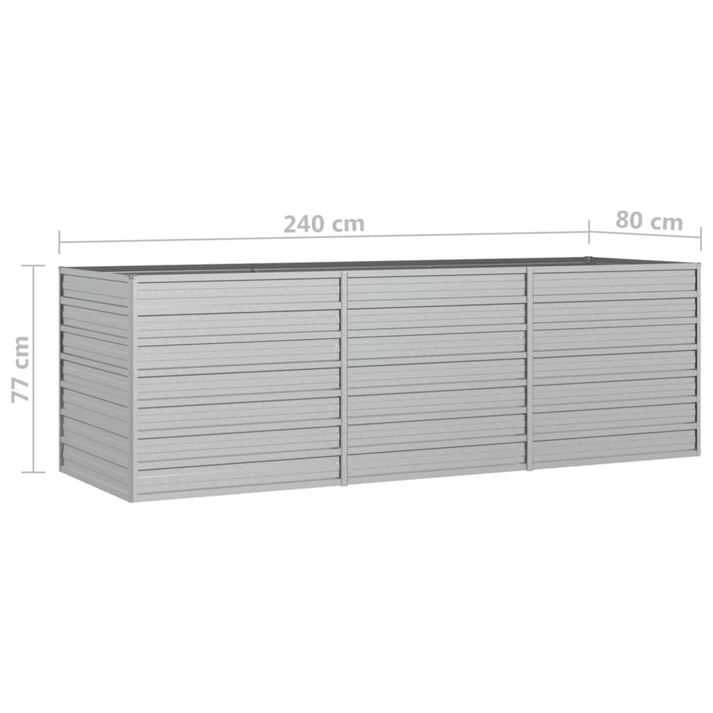 Garden Raised Bed 94.5"x31.5"x30.3" Galvanized Steel Silver LuxuryLifeWay Online Store