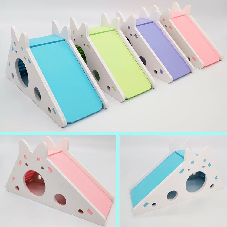 Wooden Slide House for Small Pets Pi-Mart