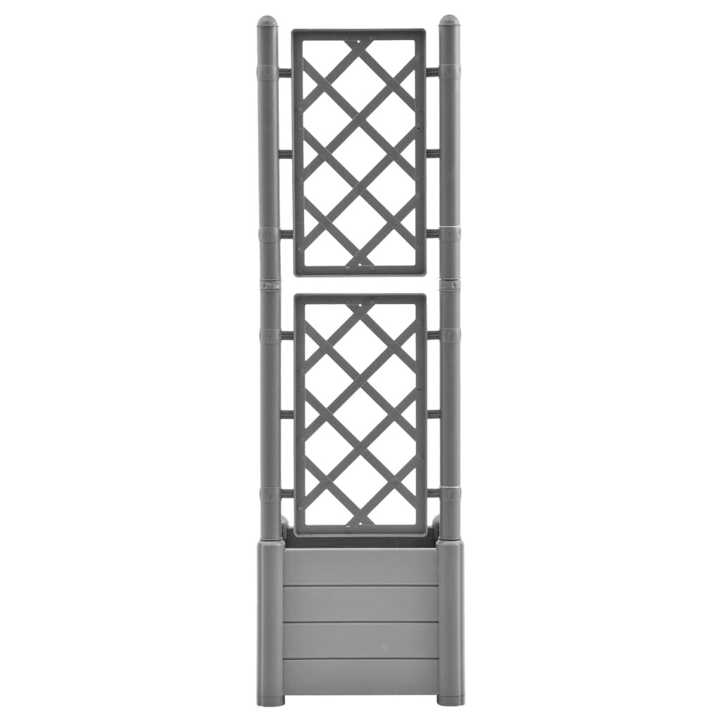 Garden Planter with Trellis 16.9"x16.9"x55.9" PP Stone Gray LuxuryLifeWay Online Store