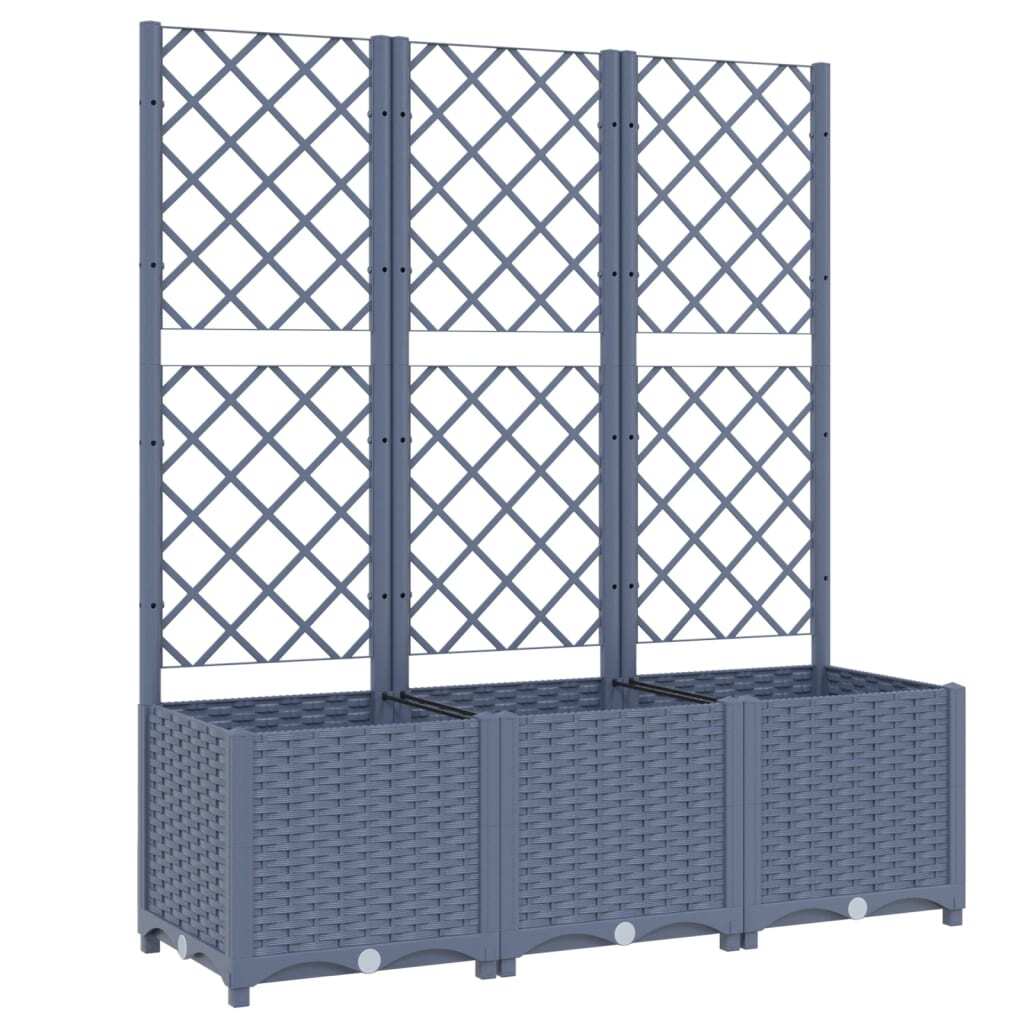 Garden Planter with Trellis Blue Gray 47.2"x15.7"x53.5" PP LuxuryLifeWay Online Store