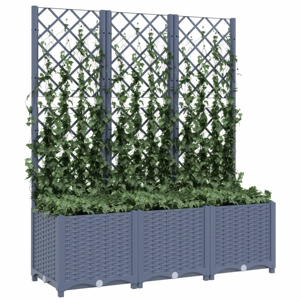 Garden Planter with Trellis Blue Gray 47.2"x15.7"x53.5" PP LuxuryLifeWay Online Store