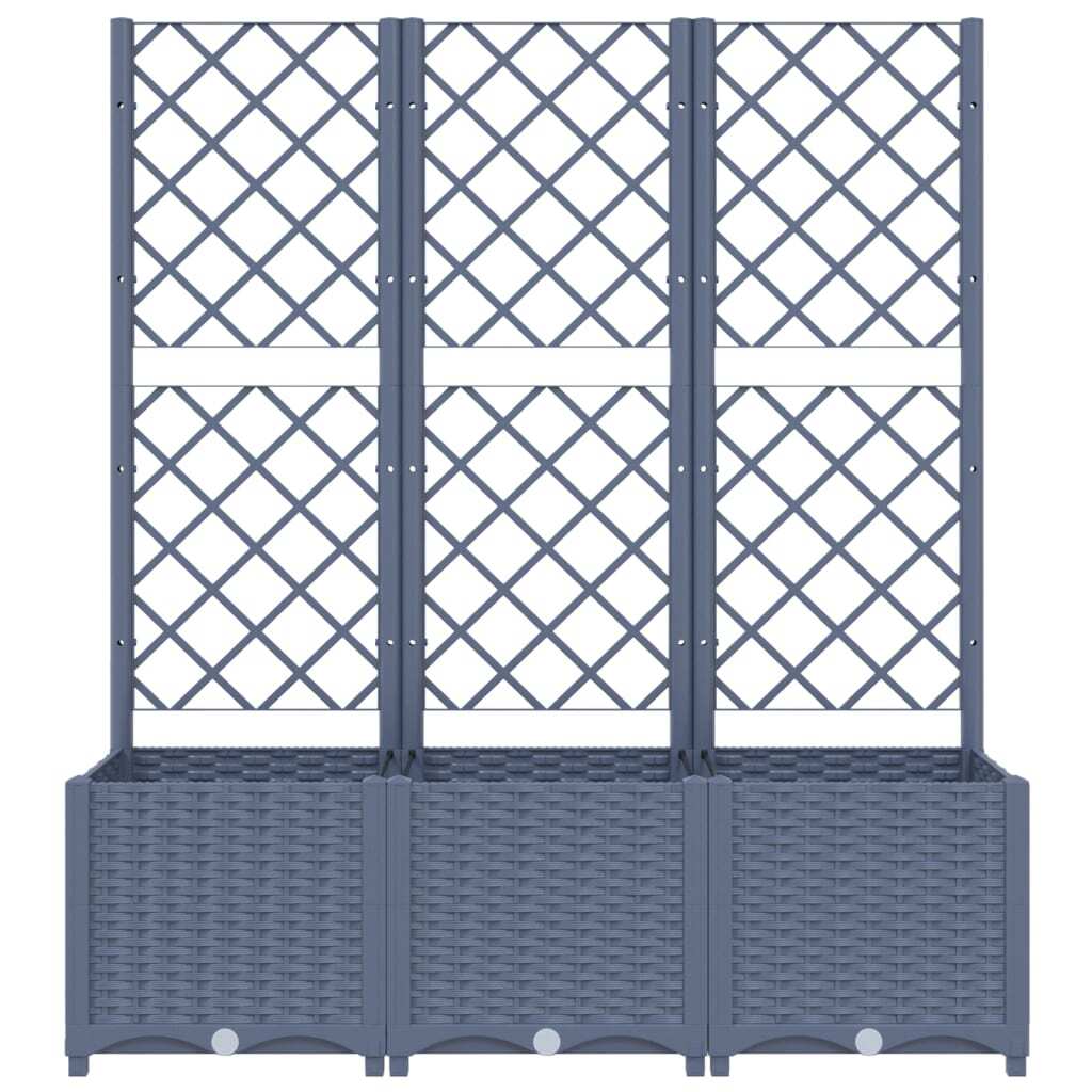 Garden Planter with Trellis Blue Gray 47.2"x15.7"x53.5" PP LuxuryLifeWay Online Store