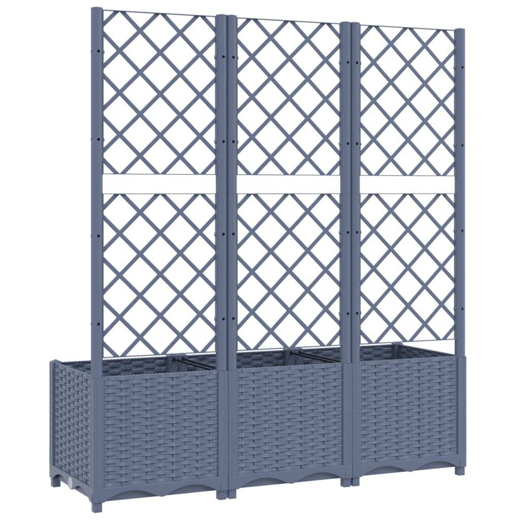 Garden Planter with Trellis Blue Gray 47.2"x15.7"x53.5" PP LuxuryLifeWay Online Store
