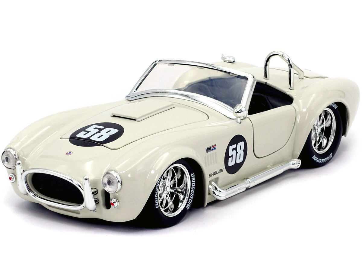 1965 Shelby Cobra 427 S/C #58 Cream "Bigtime Muscle" 1/24 Diecast Model Car by Jada LuxuryLifeWay Online Store