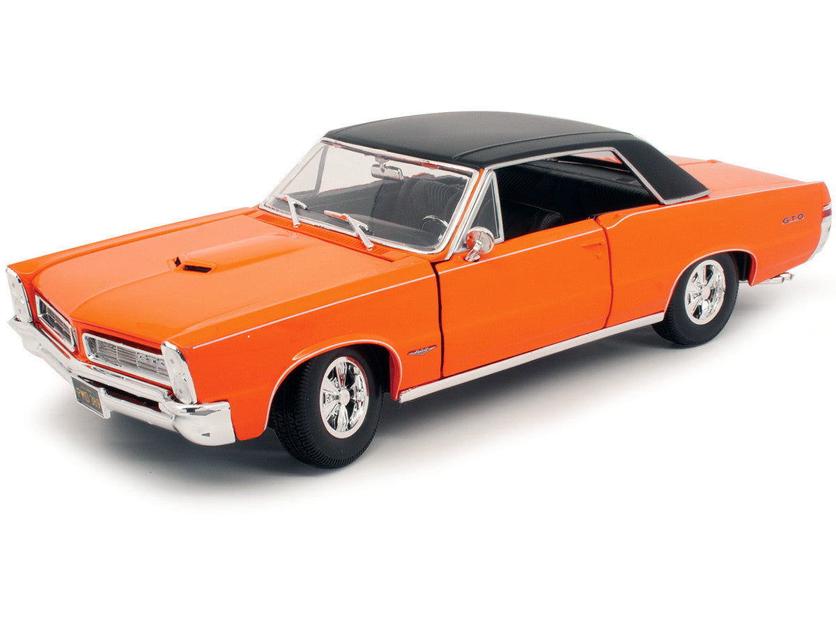1965 Pontiac GTO Hurst Orange with Black Top and White Stripes "Special Edition" 1/18 Diecast Model Car by Maisto LuxuryLifeWay Online Store