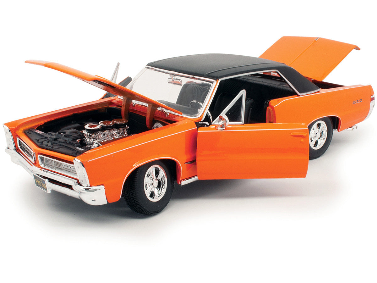 1965 Pontiac GTO Hurst Orange with Black Top and White Stripes "Special Edition" 1/18 Diecast Model Car by Maisto LuxuryLifeWay Online Store