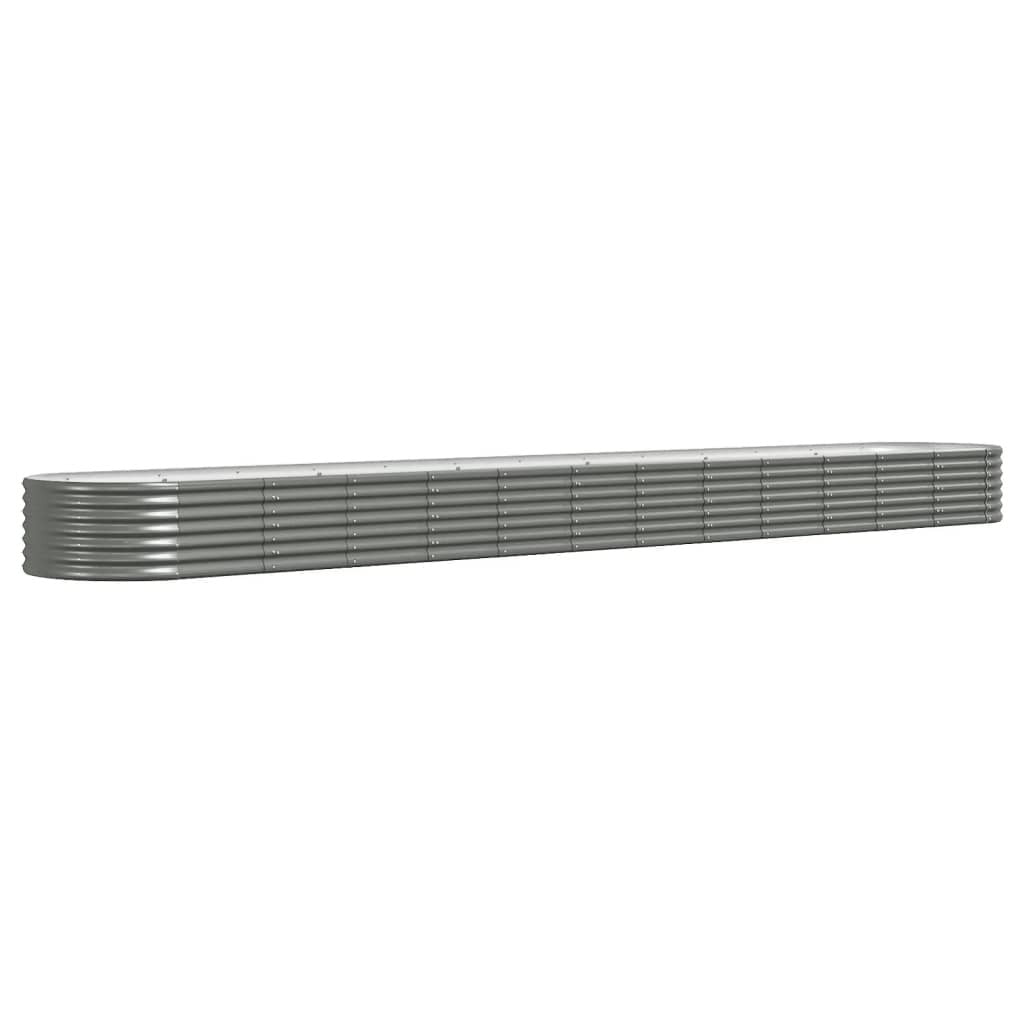 Garden Raised Bed Galvanized Steel 201.6"x31.5"x14.2" Gray LuxuryLifeWay Online Store