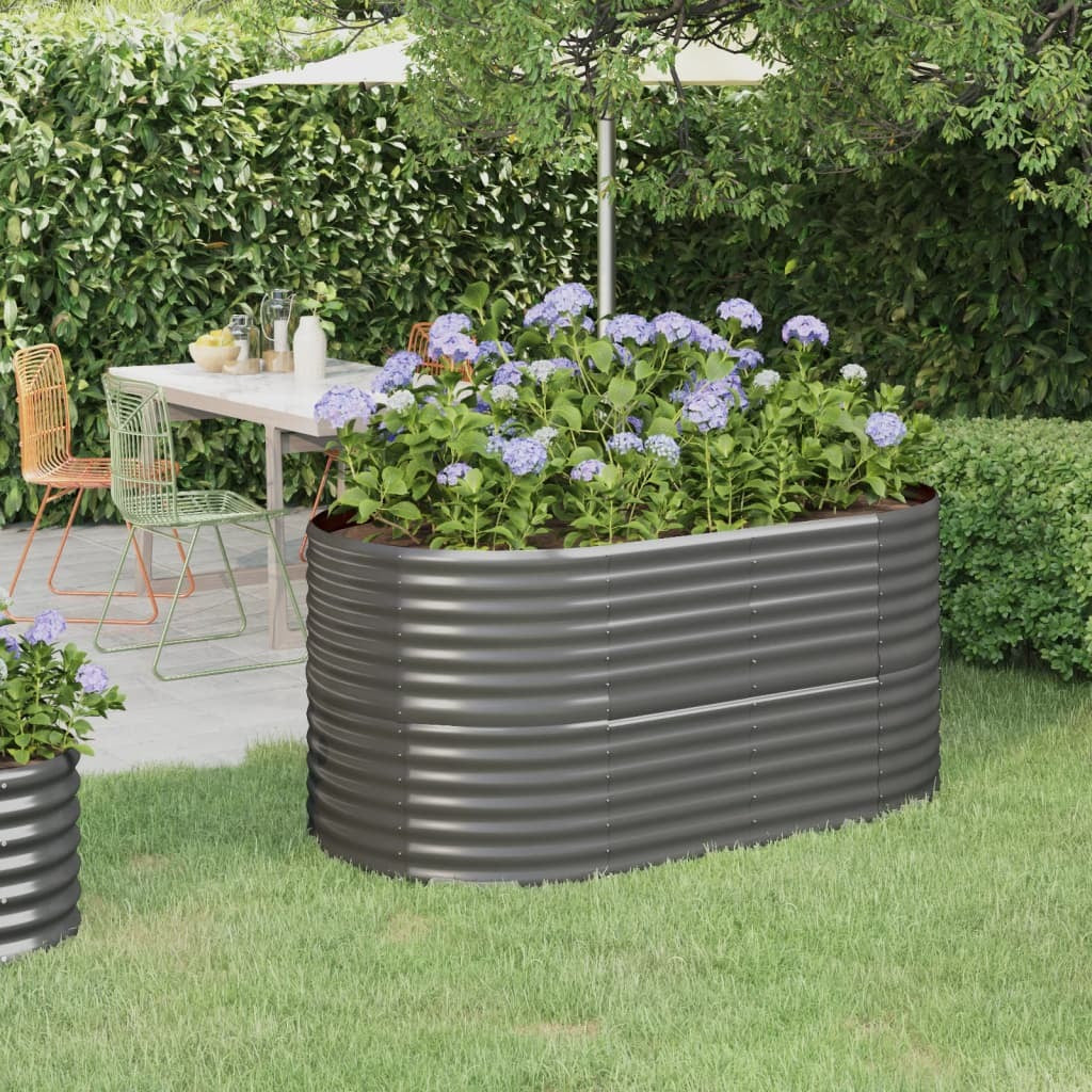 Garden Raised Bed Galvanized Steel 59.8"x31.5"x26.8" Gray LuxuryLifeWay Online Store