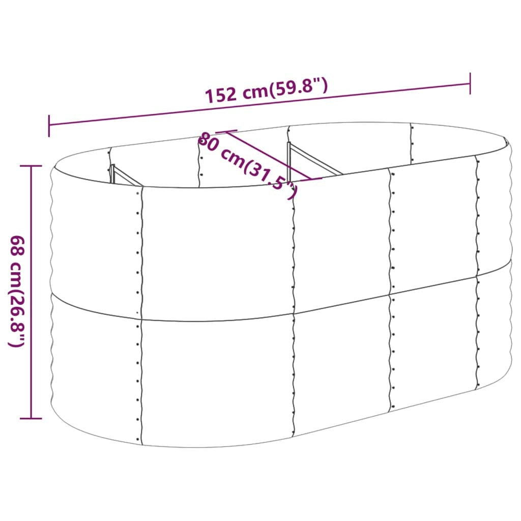 Garden Raised Bed Galvanized Steel 59.8"x31.5"x26.8" Gray LuxuryLifeWay Online Store