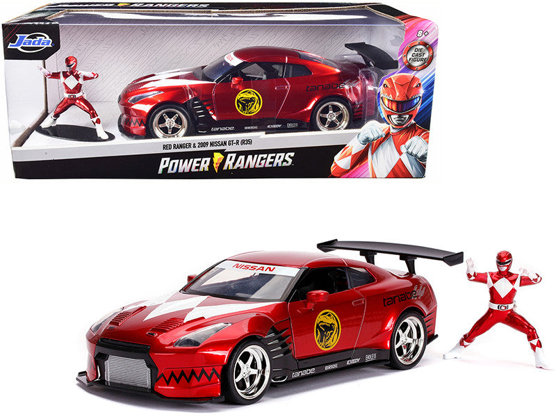2009 Nissan GT-R (R35) Candy Red and Red Ranger Diecast Figurine "Power Rangers" 1/24 Diecast Model Car by Jada LuxuryLifeWay Online Store