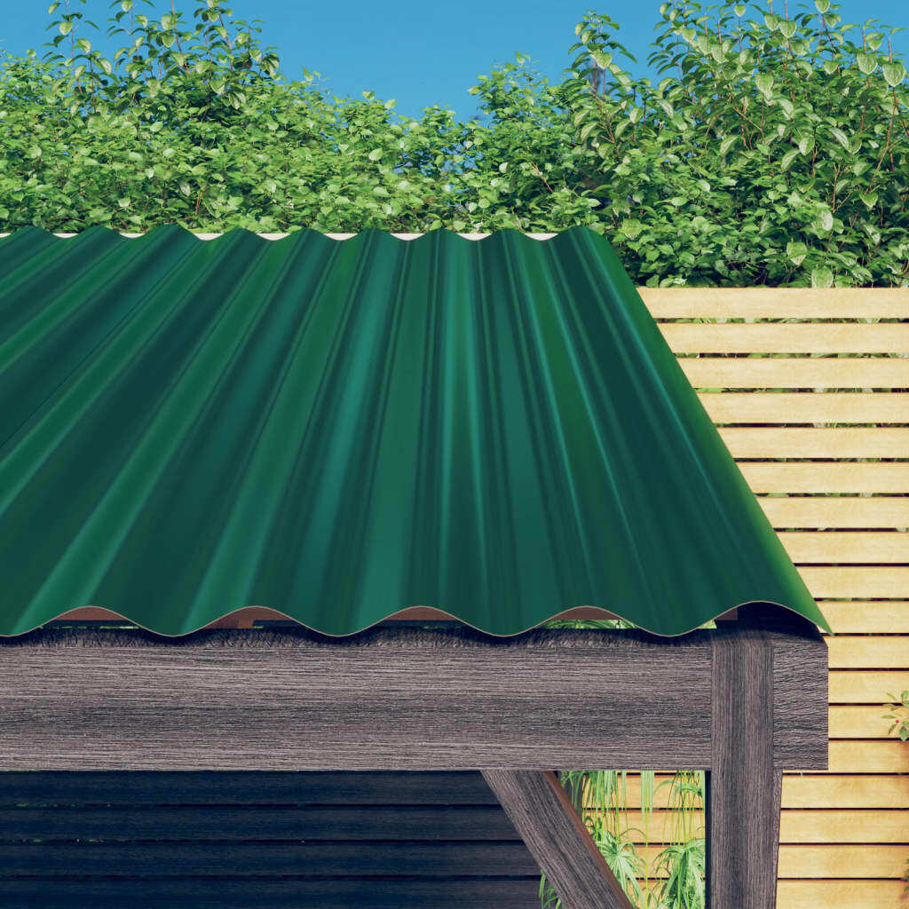 Roof Panels 12 pcs Galvanized Steel Green 31.5"x14.2" LuxuryLifeWay Online Store