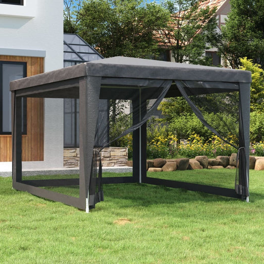 Party Tent with 4 Mesh Sidewalls Anthracite 9.8'x13.1' HDPE LuxuryLifeWay Online Store