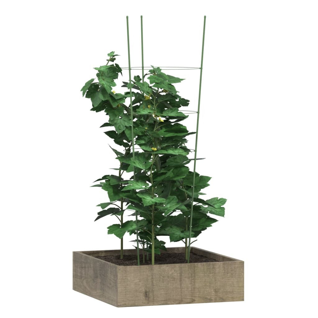 Garden Plant Supports with 4 Rings 5 pcs Green 35.4" Steel LuxuryLifeWay Online Store