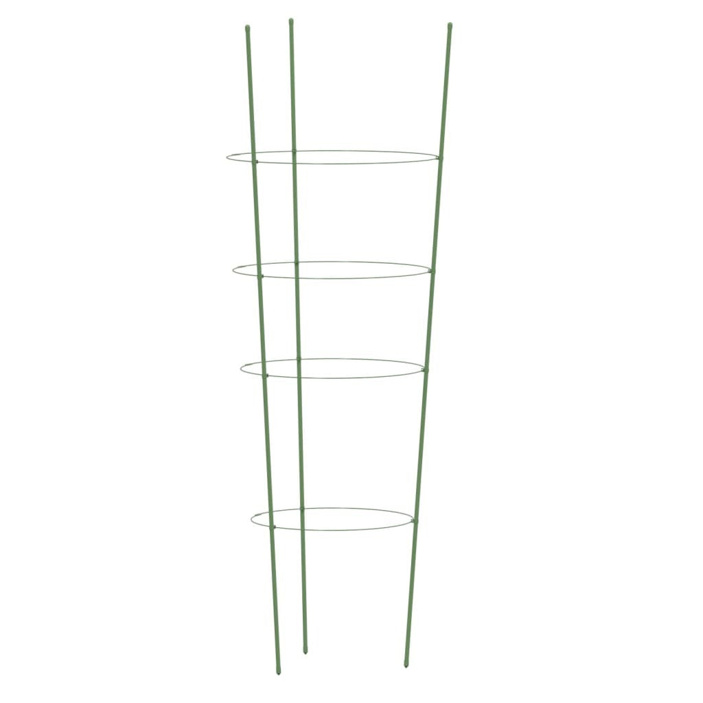 Garden Plant Supports with 4 Rings 5 pcs Green 35.4" Steel LuxuryLifeWay Online Store