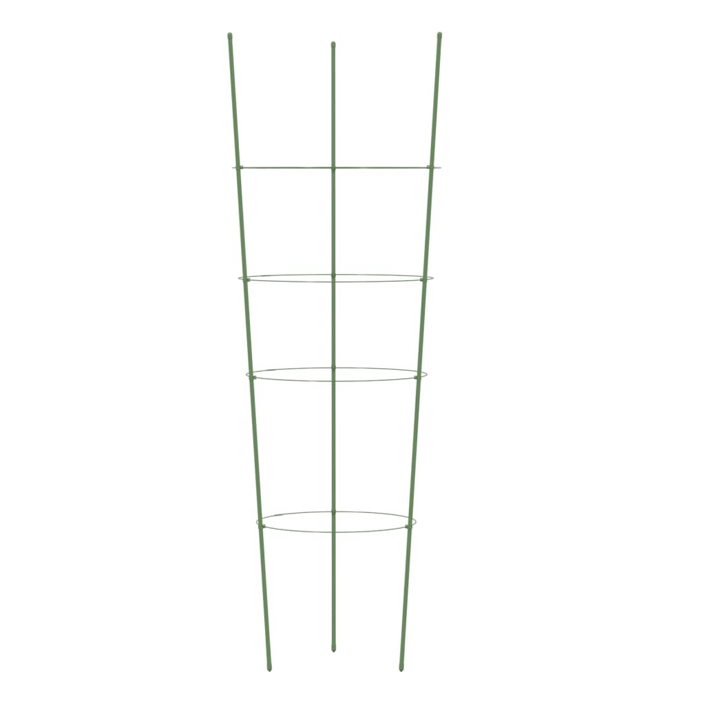 Garden Plant Supports with 4 Rings 5 pcs Green 35.4" Steel LuxuryLifeWay Online Store