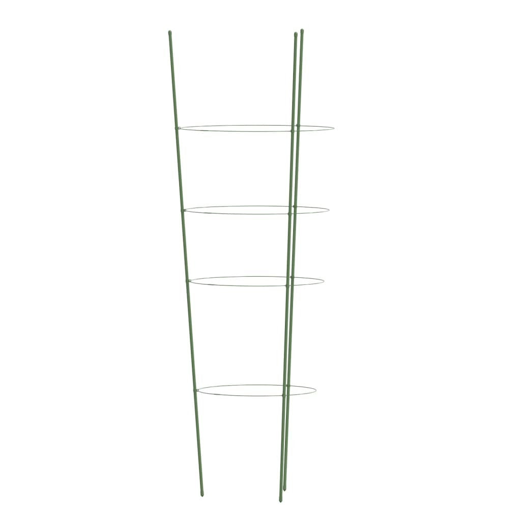Garden Plant Supports with 4 Rings 5 pcs Green 35.4" Steel LuxuryLifeWay Online Store