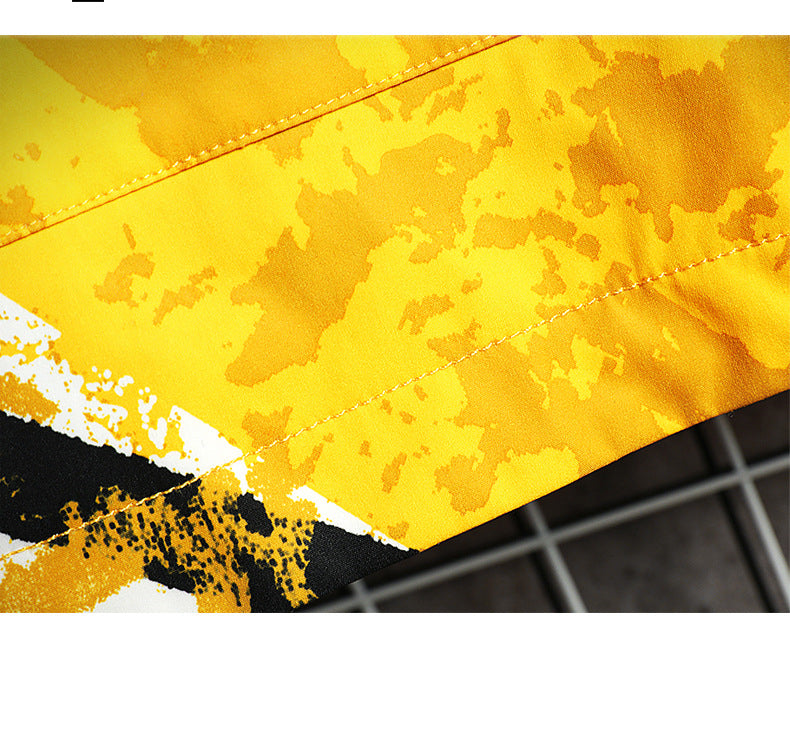 Hooded Plus Size Zipper Travel Yellow Regular Jacket