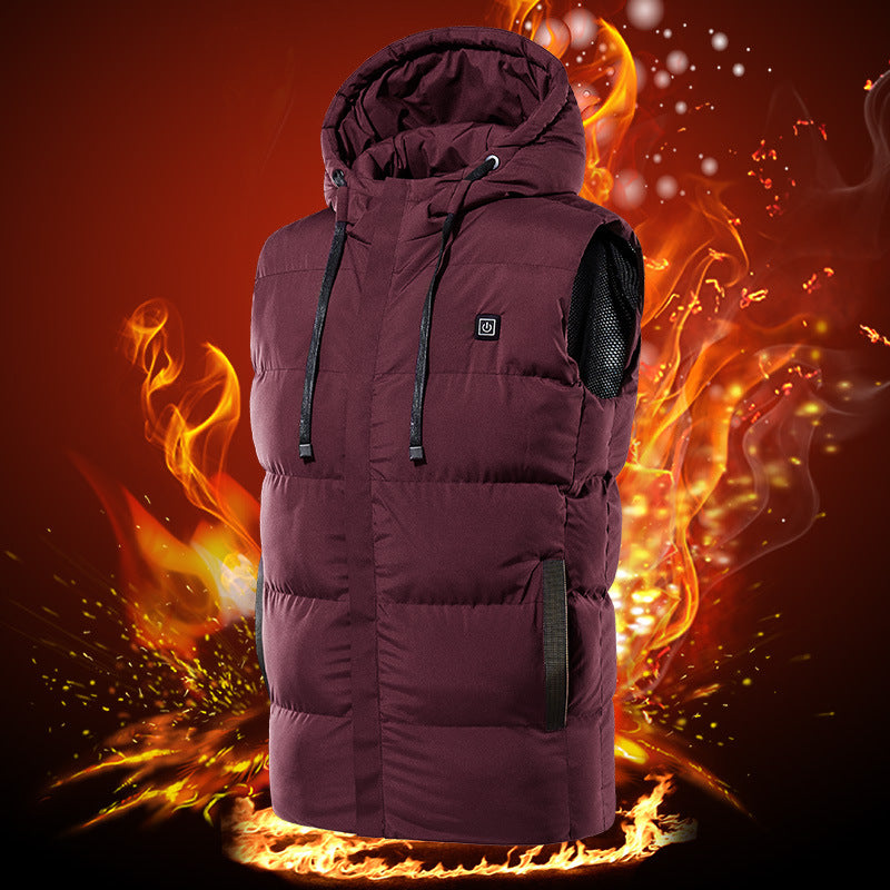 Winter Intelligent Heating Vest Hooded Heating Cotton Clothing Best YouTube Store