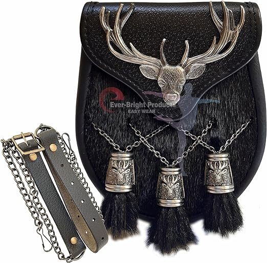 Scottish Kilt Semi Dress Seal Skin Sporran Semi Stag Sporran Antique Unique Stag.470