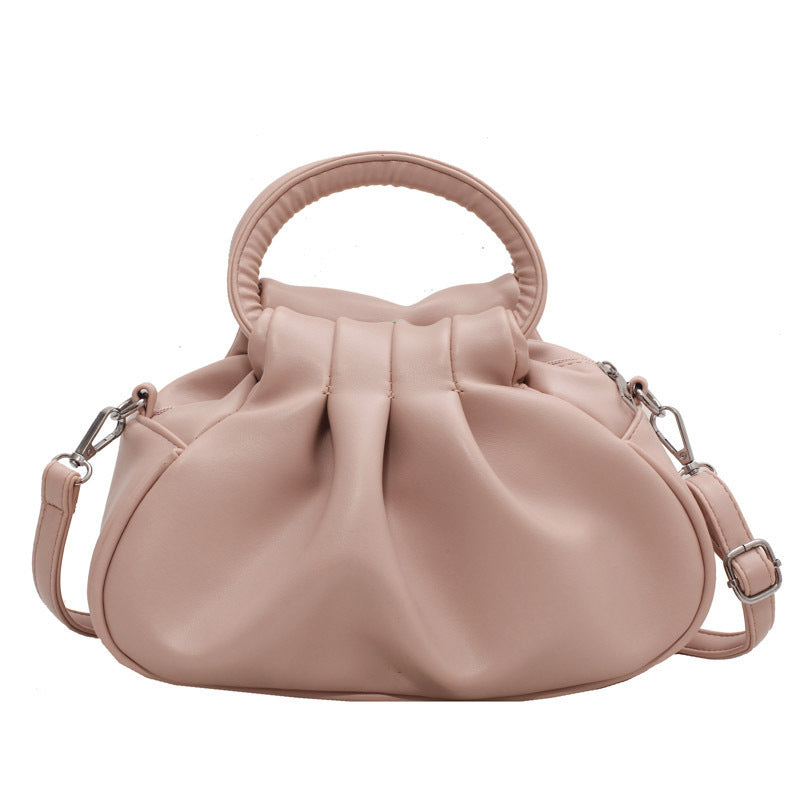 Versatile Womens Retro Cloud-Print Pleated Shoulder Crossbody Bag LadyShow.Store
