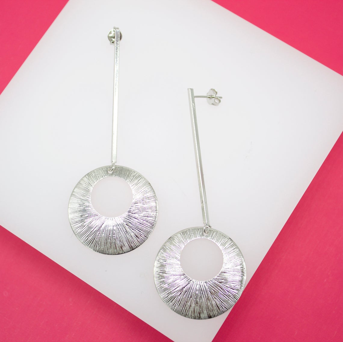 Long Modern Round Gold Earring (K155)(L173) LuxuryLifeWay Online Store