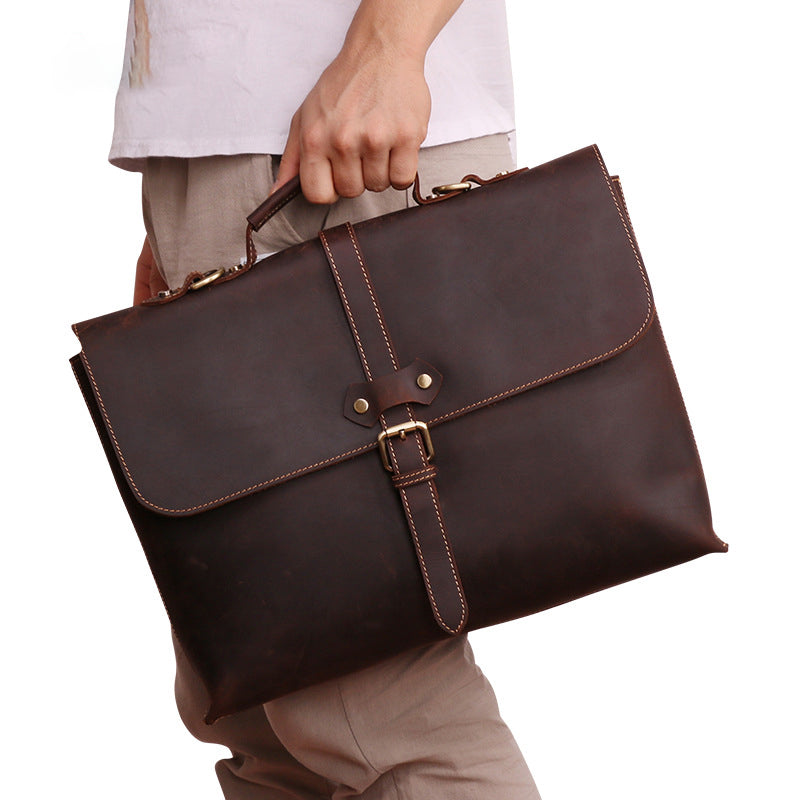 Leather men's briefcase CJD