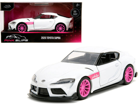 2020 Toyota Supra White Metallic with Pink Wheels "Pink Slips" Series 1/32 Diecast Model Car by Jada LuxuryLifeWay Online Store